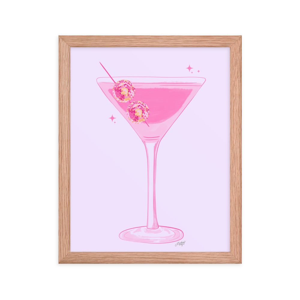 Illustration de boule disco Martini - Impression mate encadrée