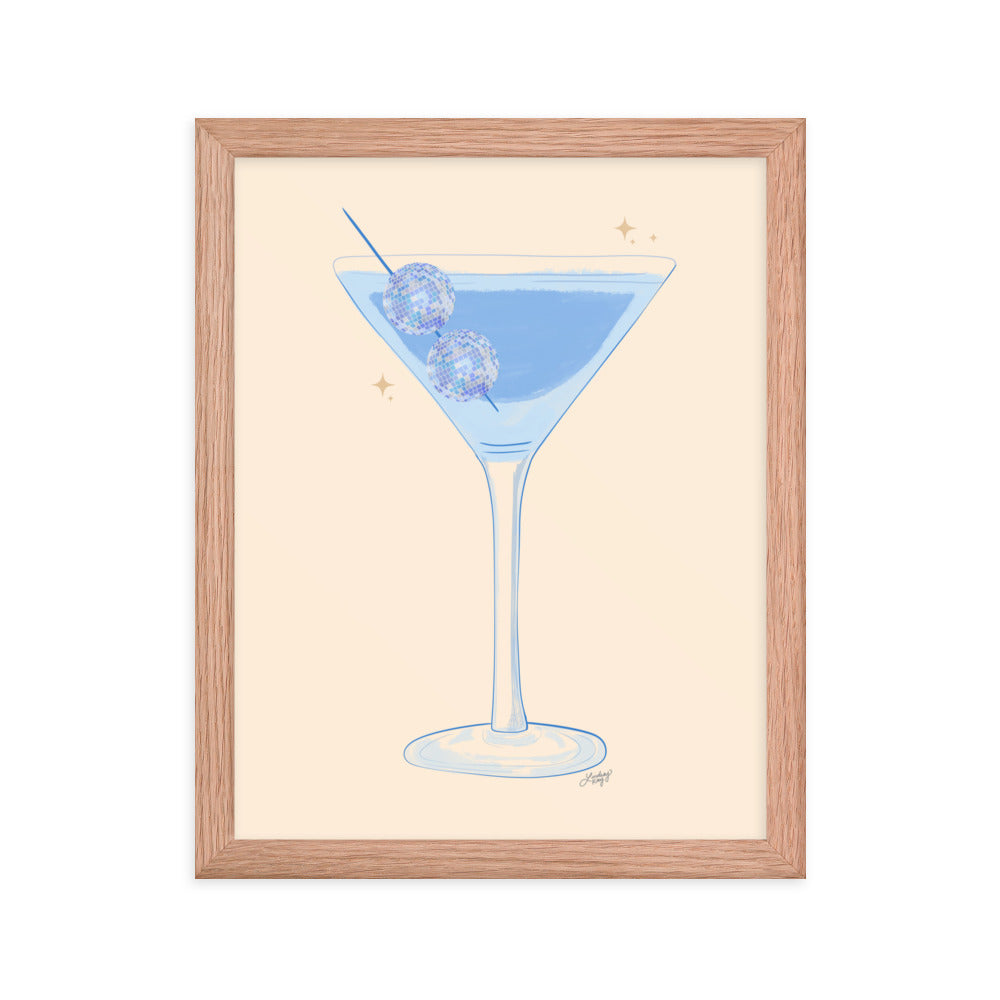 Illustration de boule disco Martini - Impression mate encadrée