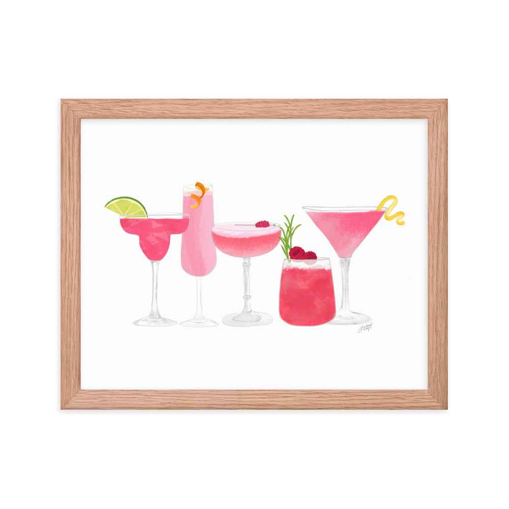Pink Cocktails - Framed Matte Print