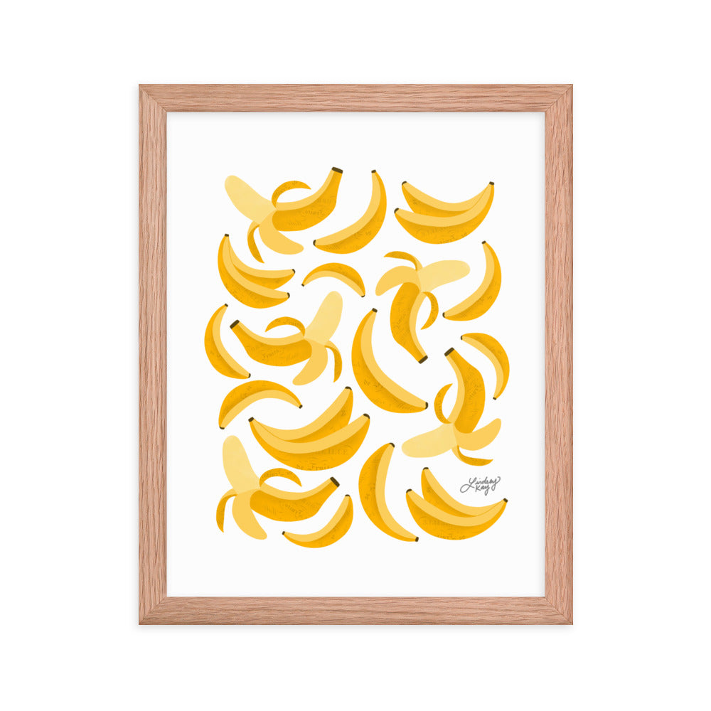 Bananas Illustration - Framed Matte Print
