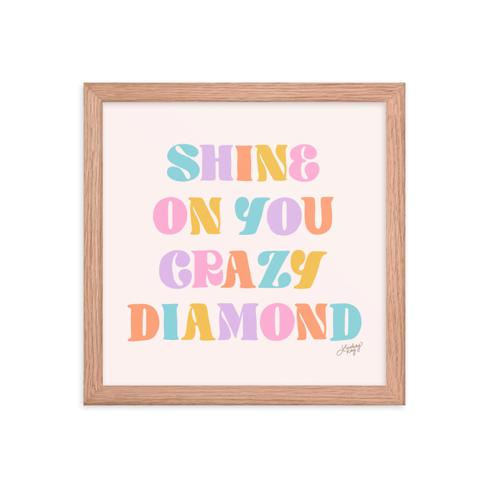 Shine On You Crazy Diamond (Palette Pastel) - Impression mate encadrée