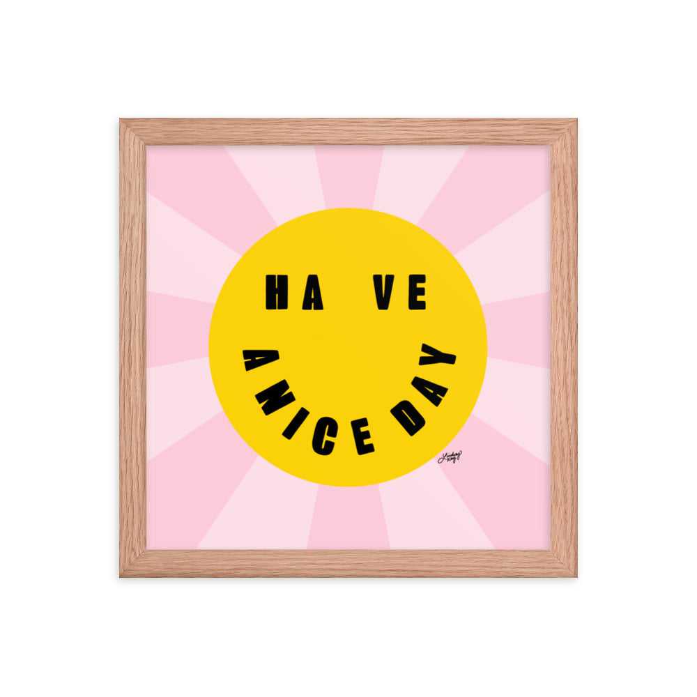 Bonne journée - Smiley Face - Impression mate encadrée