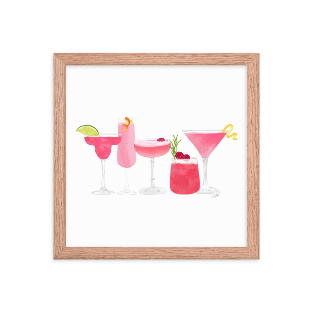 Pink Cocktails - Framed Matte Print