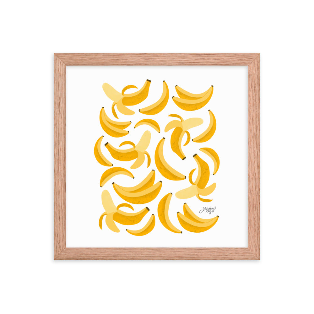 Bananas Illustration - Framed Matte Print