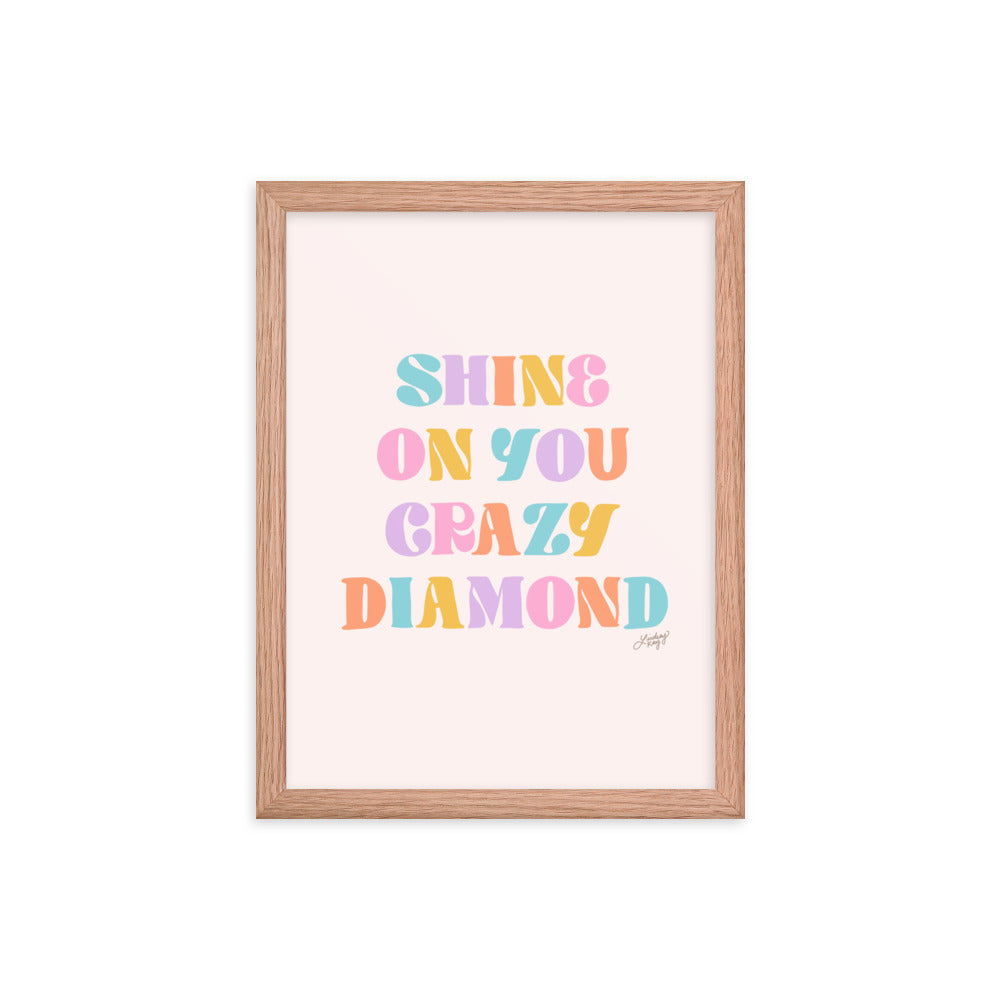 Shine On You Crazy Diamond (Palette Pastel) - Impression mate encadrée