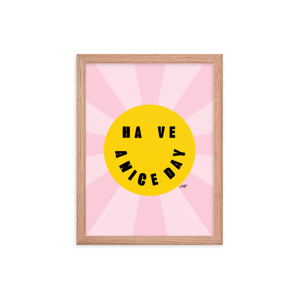 Bonne journée - Smiley Face - Impression mate encadrée