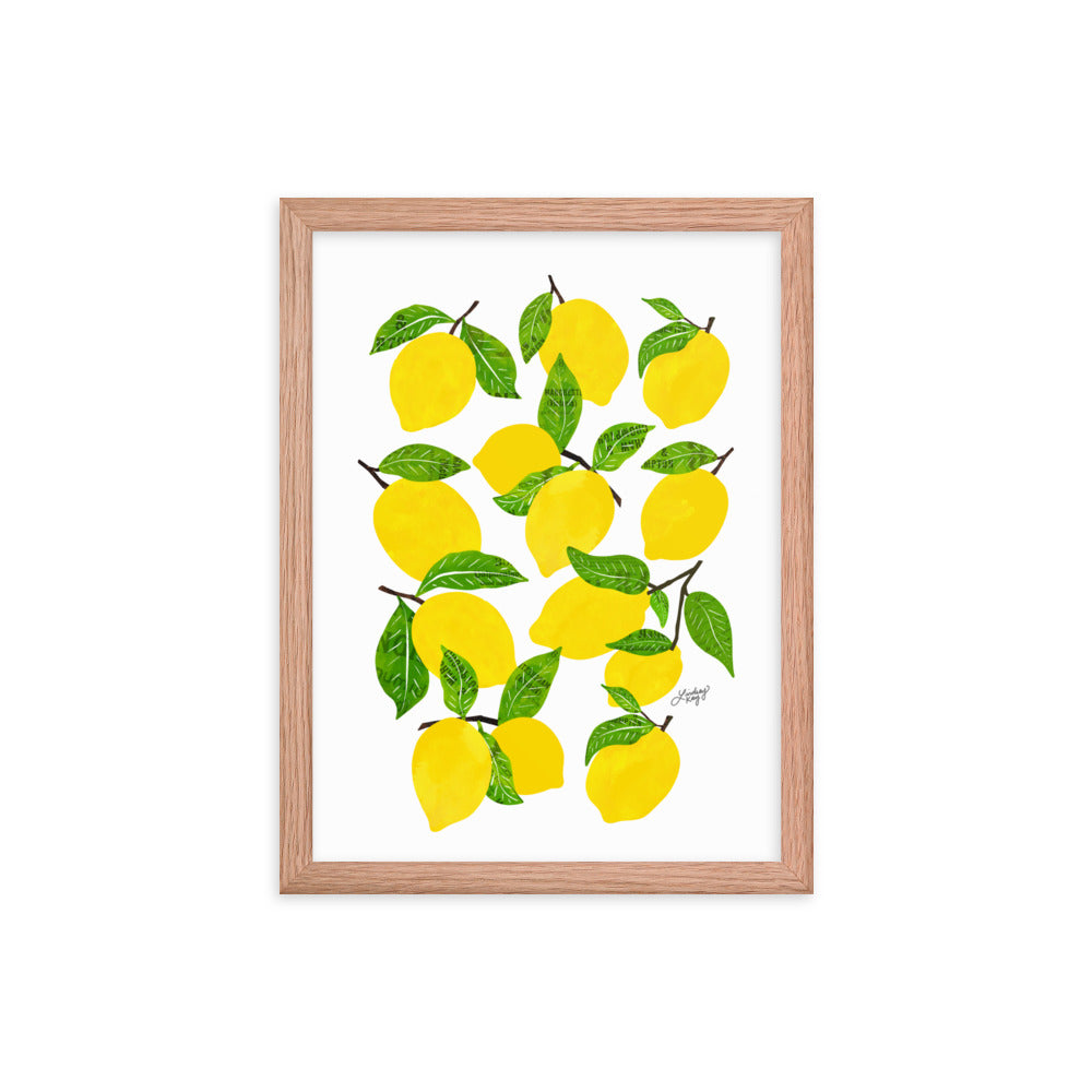 Illustration de citrons - Impression mate encadrée