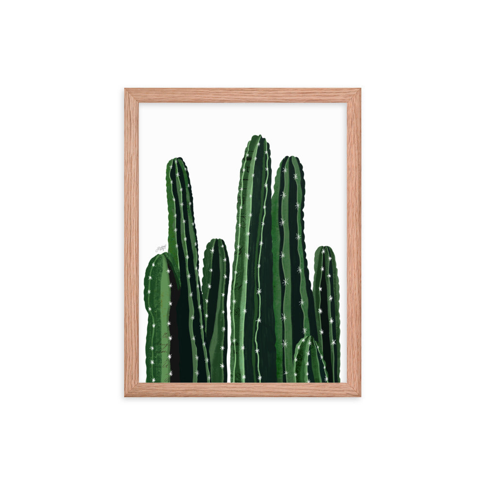 Cacti Collage Illustration - Framed Matte Art Print