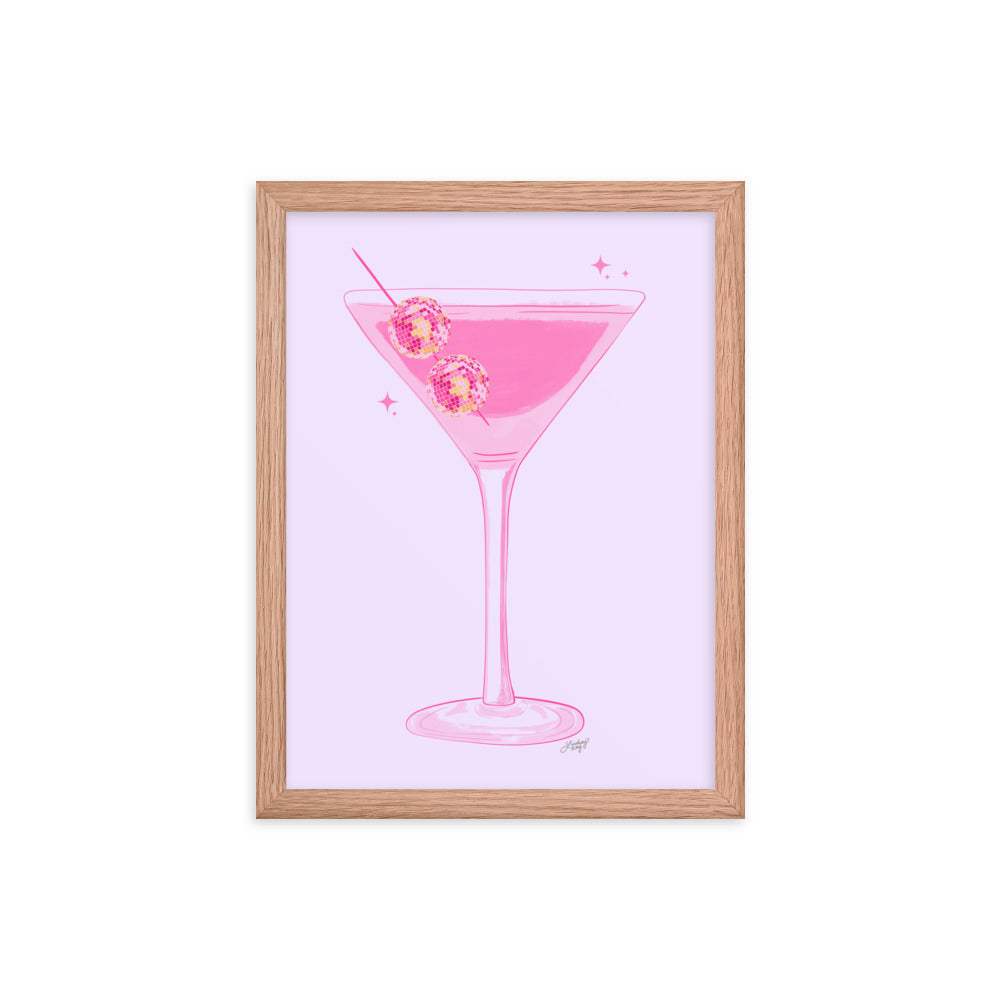 Illustration de boule disco Martini - Impression mate encadrée