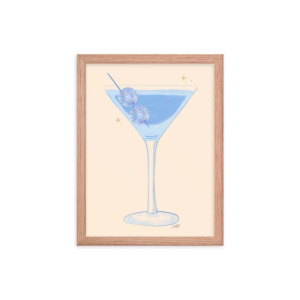 Illustration de boule disco Martini - Impression mate encadrée