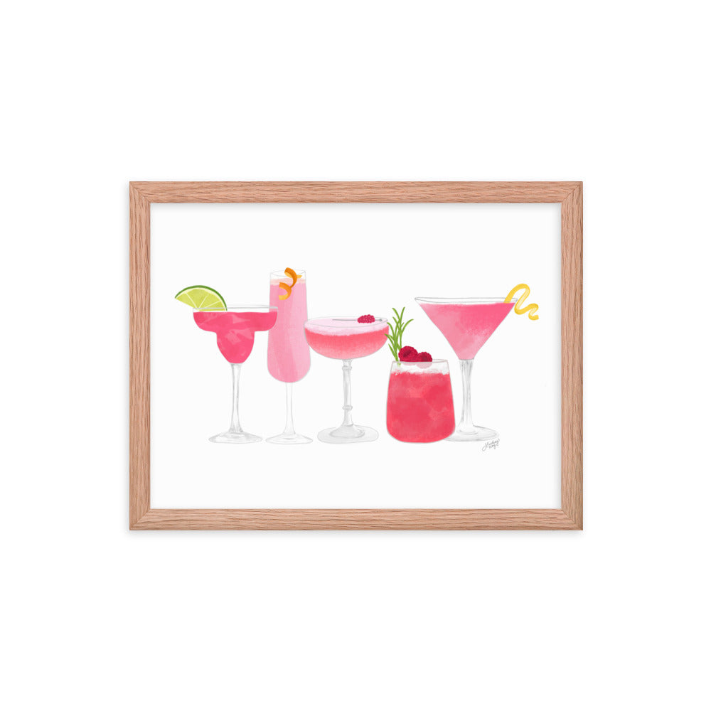 Pink Cocktails - Framed Matte Print