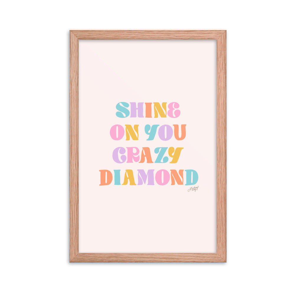 Shine On You Crazy Diamond (Palette Pastel) - Impression mate encadrée