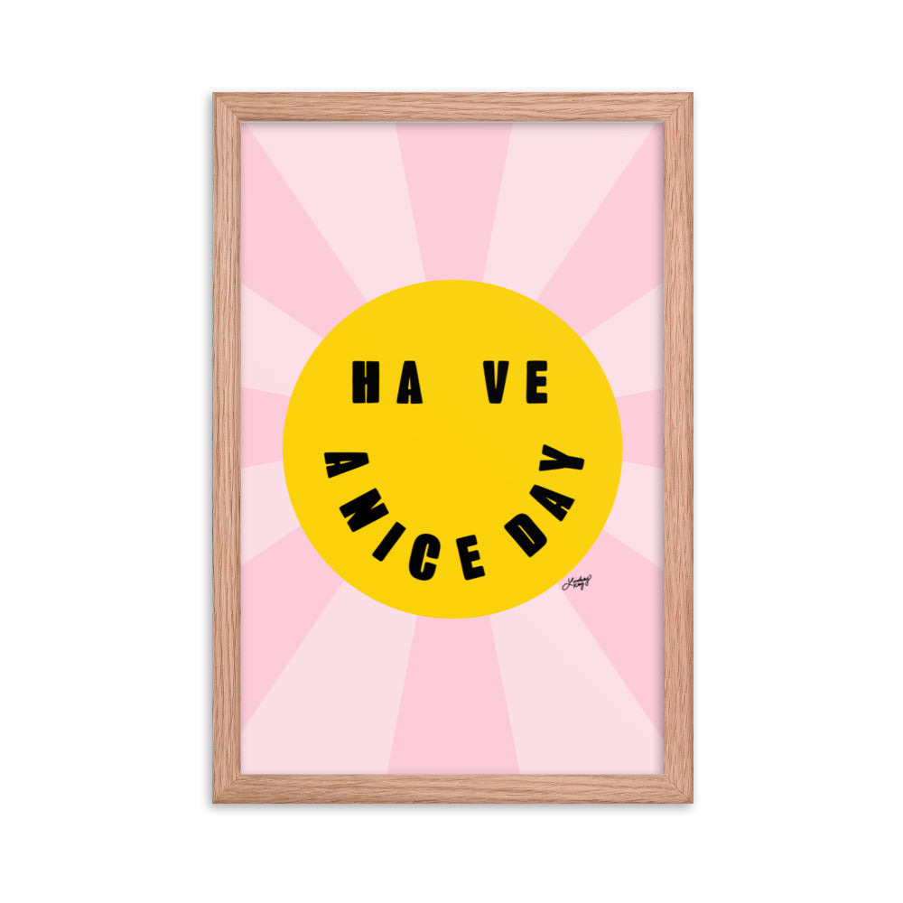 Bonne journée - Smiley Face - Impression mate encadrée