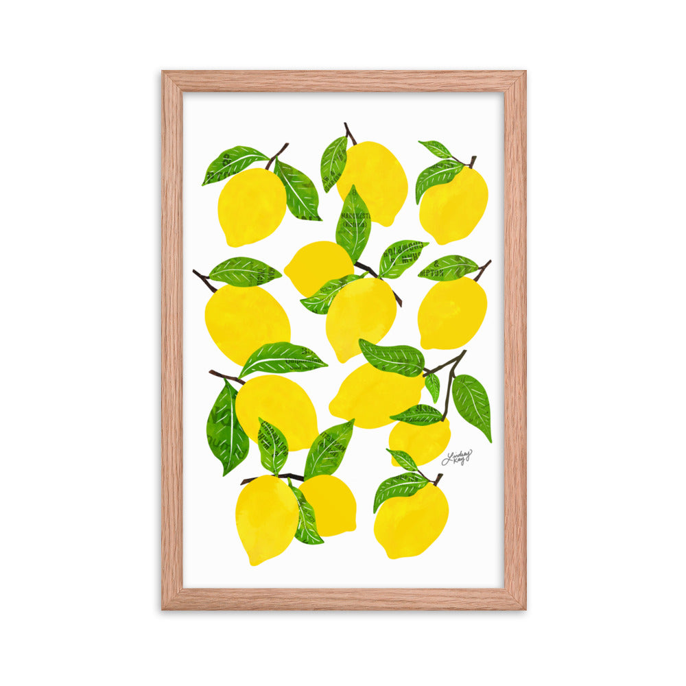 Illustration de citrons - Impression mate encadrée