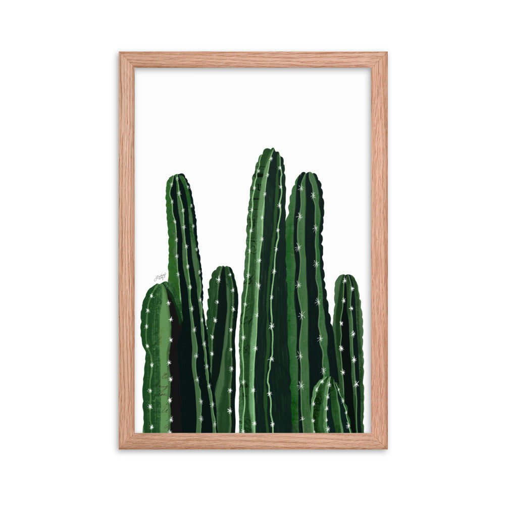 Cacti Collage Illustration - Framed Matte Art Print
