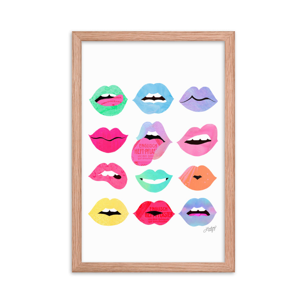 Rainbow Lips of Love - Framed Matte Print - Lindsey Kay Collective