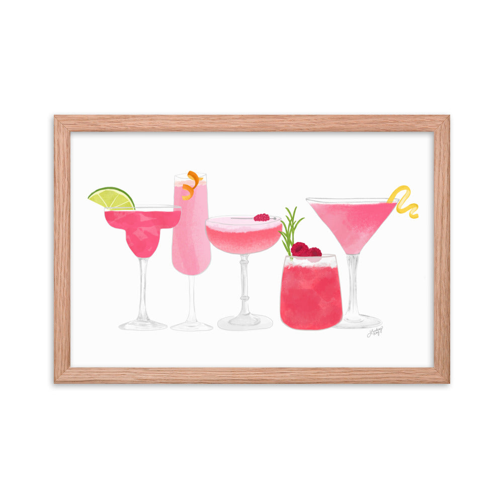 Pink Cocktails - Framed Matte Print