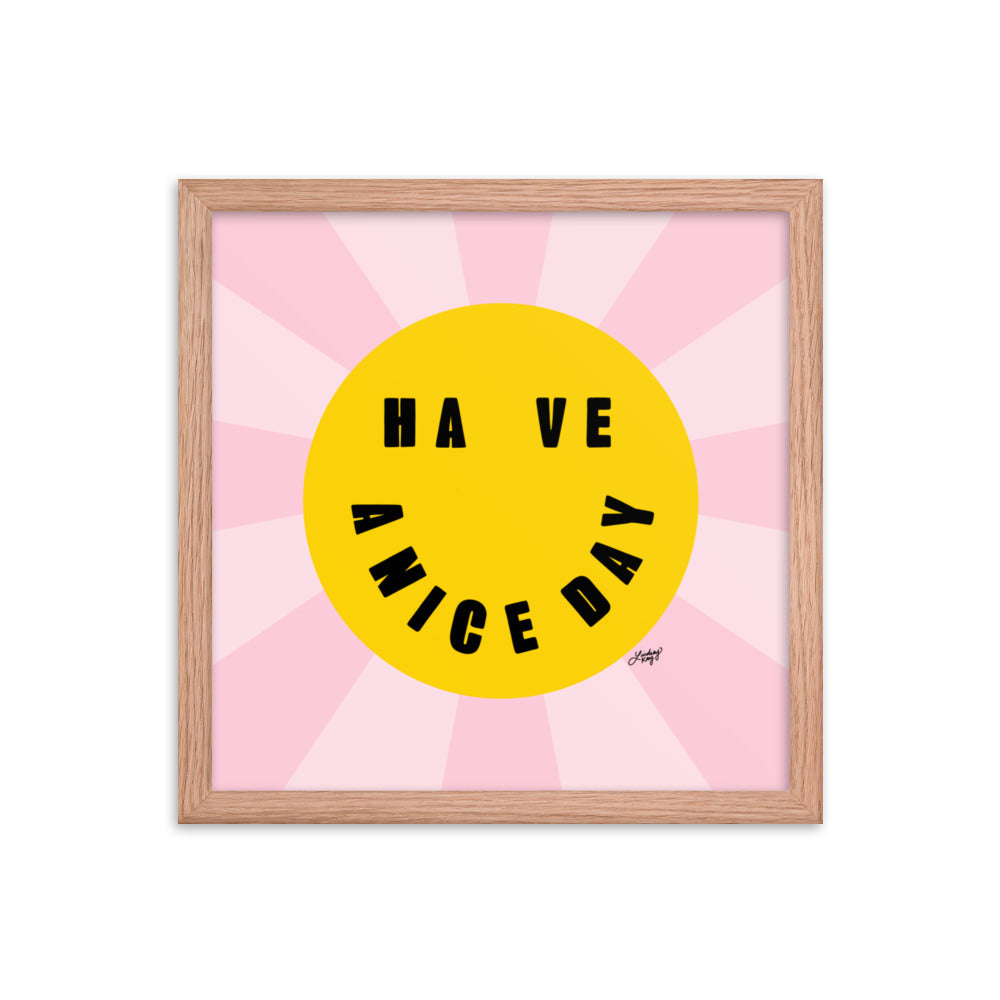 Bonne journée - Smiley Face - Impression mate encadrée