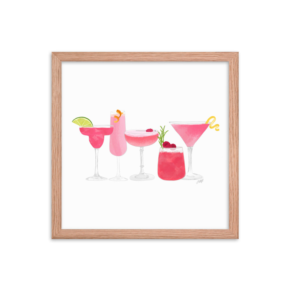 Pink Cocktails - Framed Matte Print