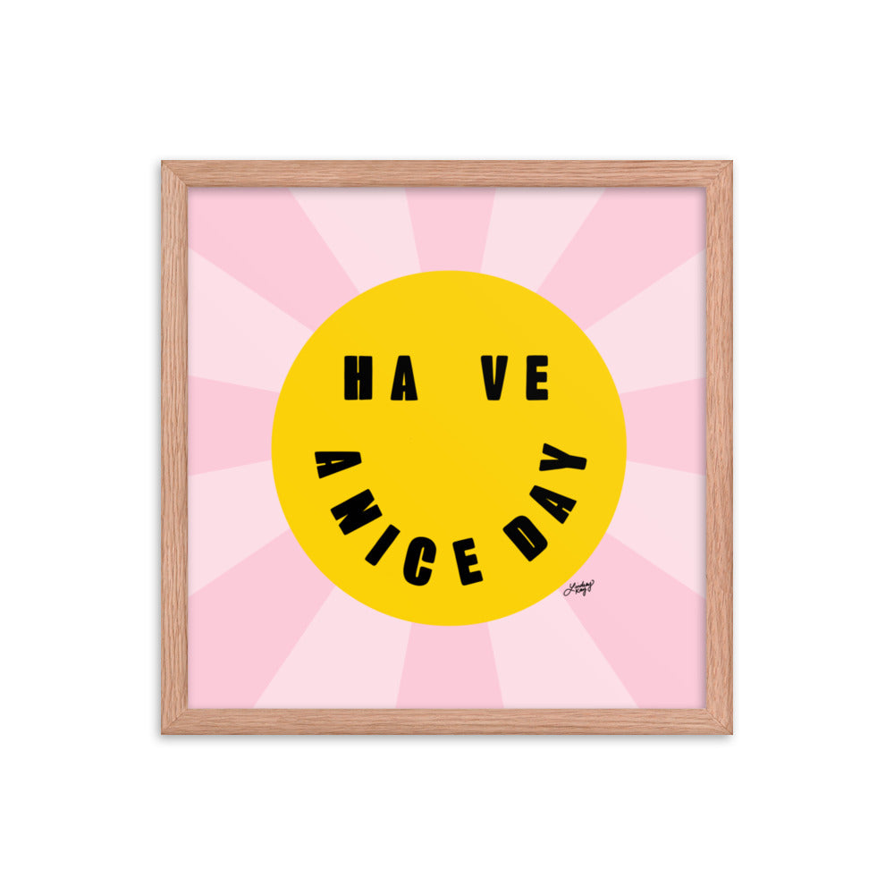 Bonne journée - Smiley Face - Impression mate encadrée