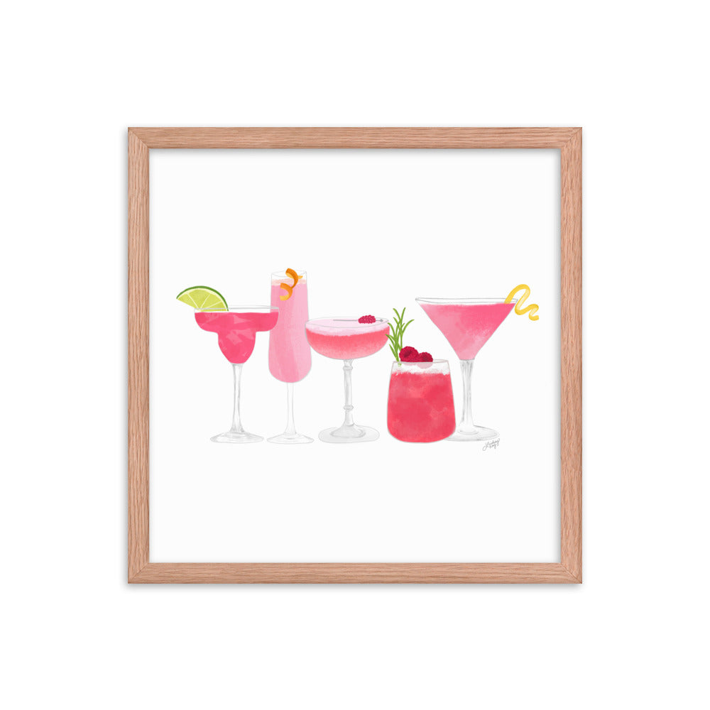 Pink Cocktails - Framed Matte Print