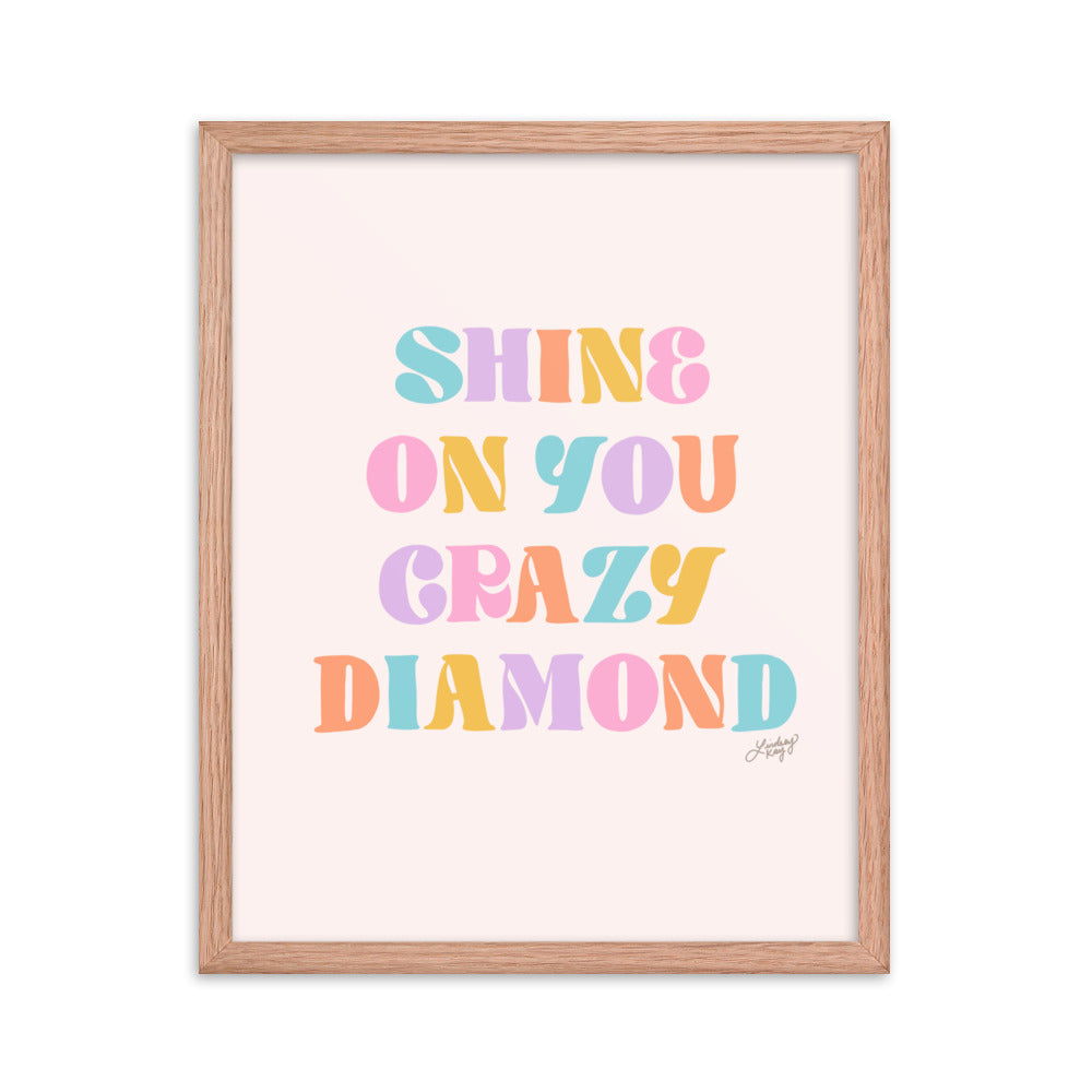 Shine On You Crazy Diamond (Palette Pastel) - Impression mate encadrée