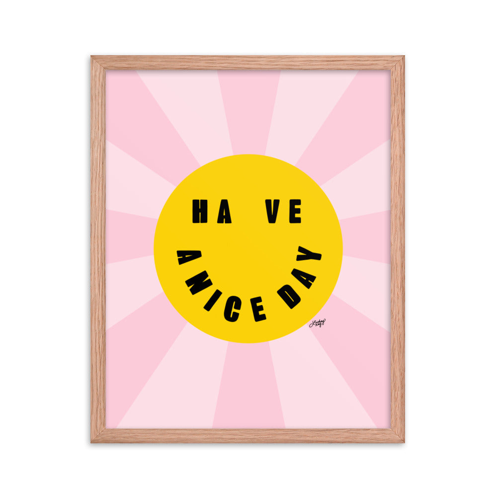 Bonne journée - Smiley Face - Impression mate encadrée