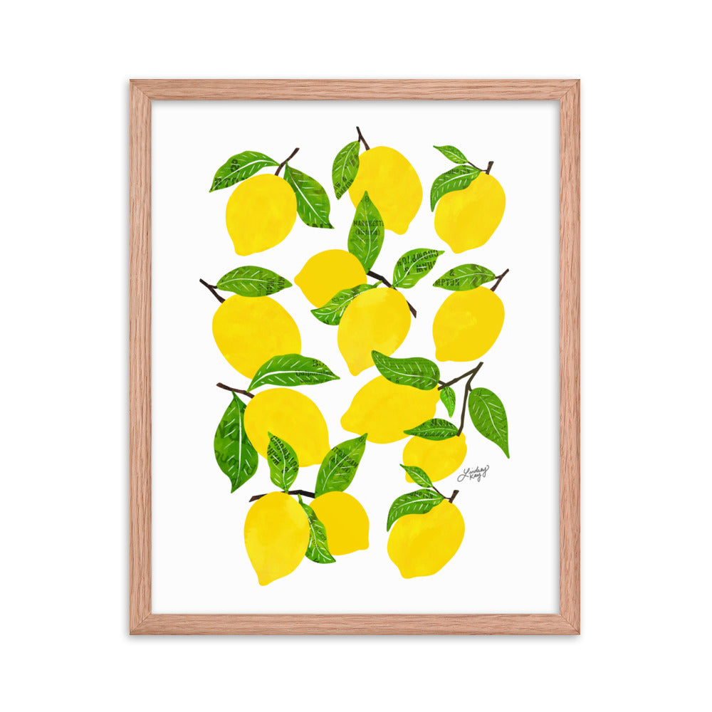 Illustration de citrons - Impression mate encadrée