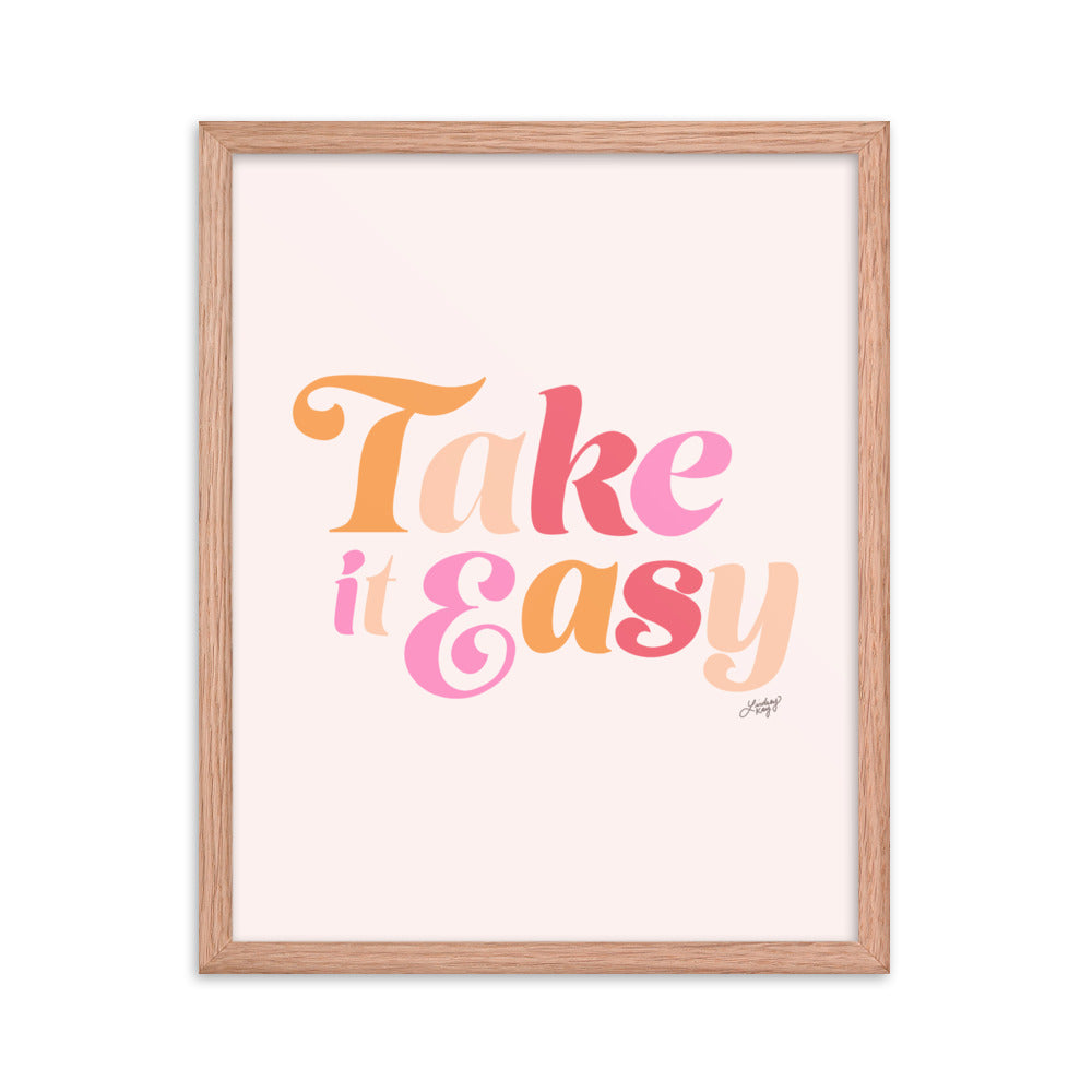 Take it Easy (Pink Palette) - Framed Matte Print - Lindsey Kay Collective