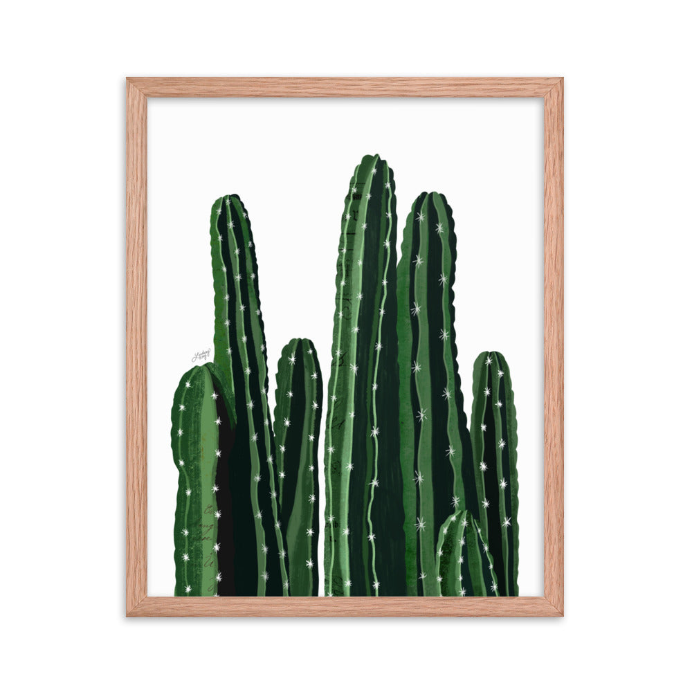Cacti Collage Illustration - Framed Matte Art Print