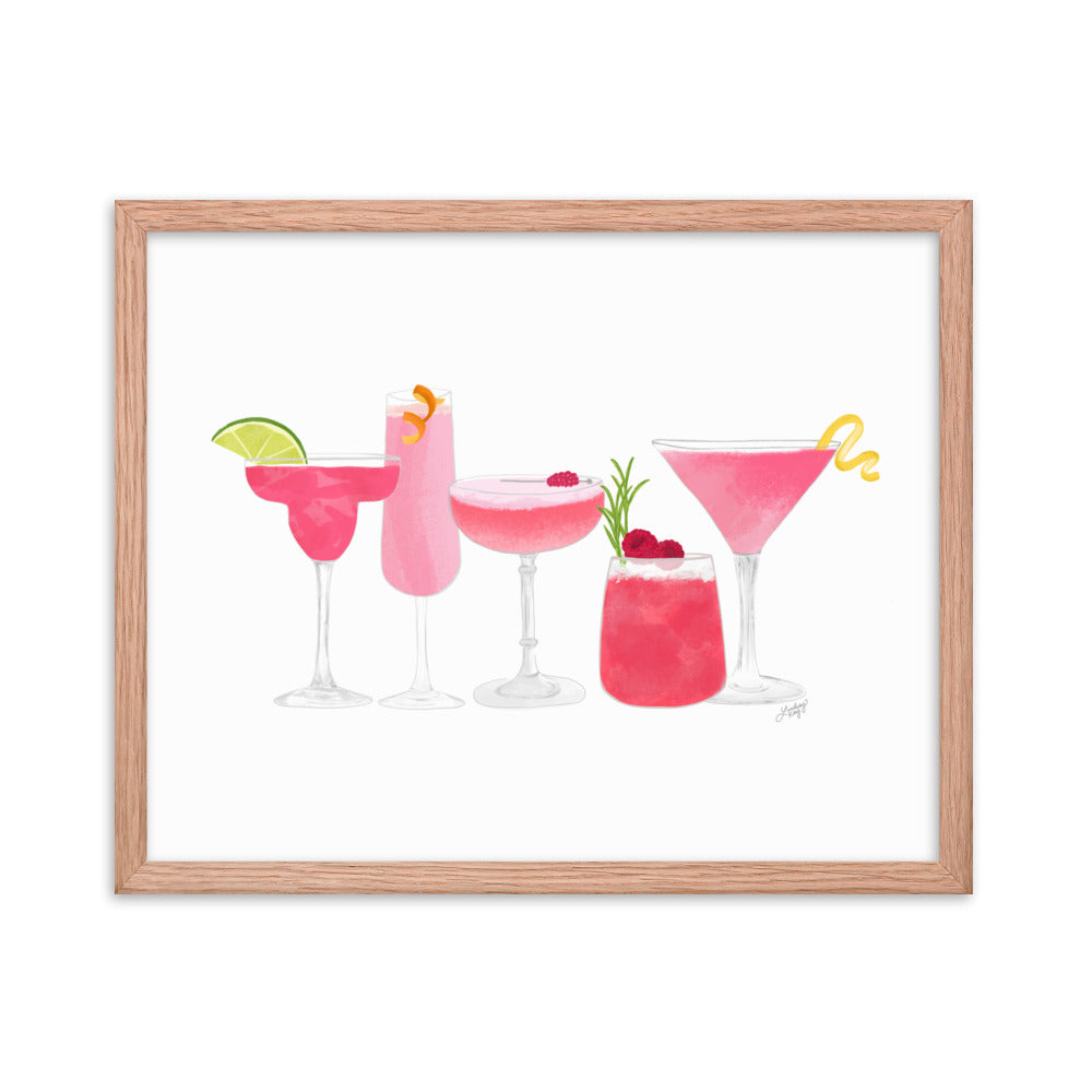 Pink Cocktails - Framed Matte Print