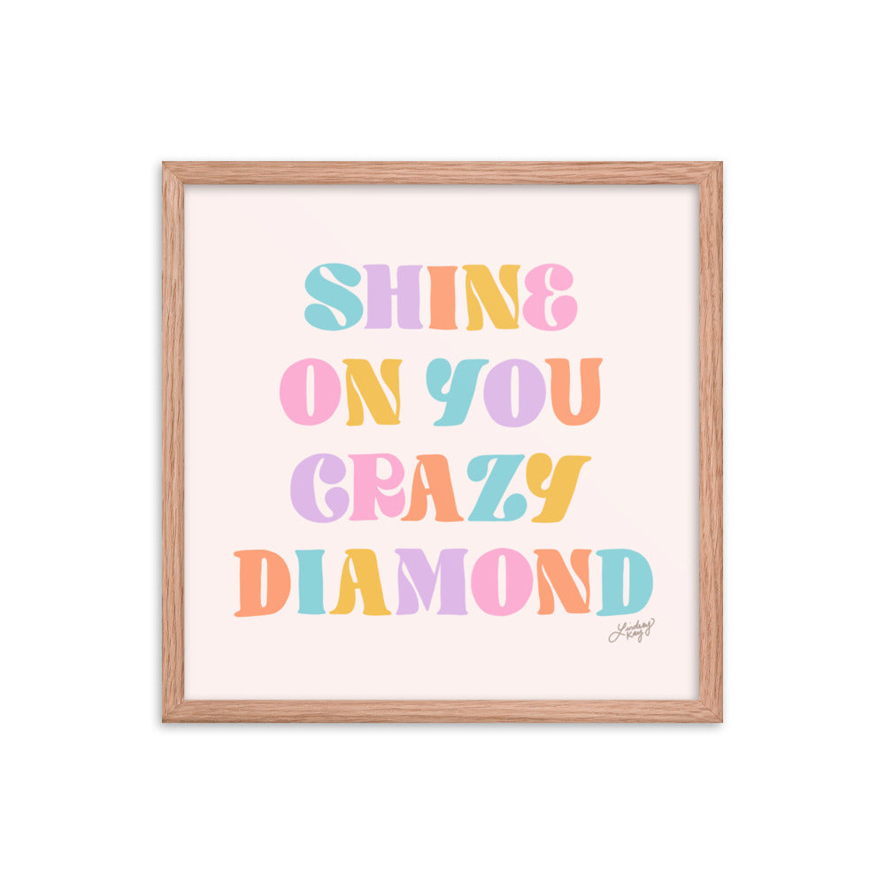 Shine On You Crazy Diamond (Palette Pastel) - Impression mate encadrée