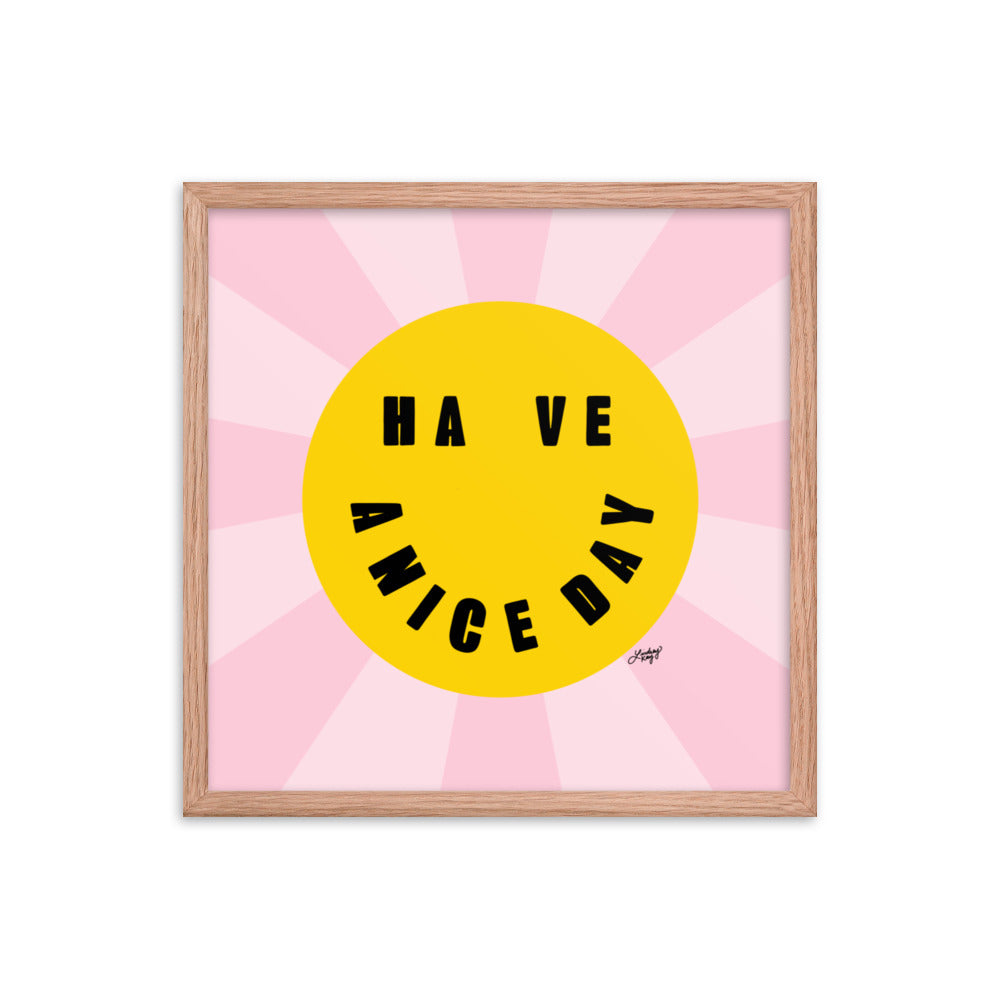 Bonne journée - Smiley Face - Impression mate encadrée