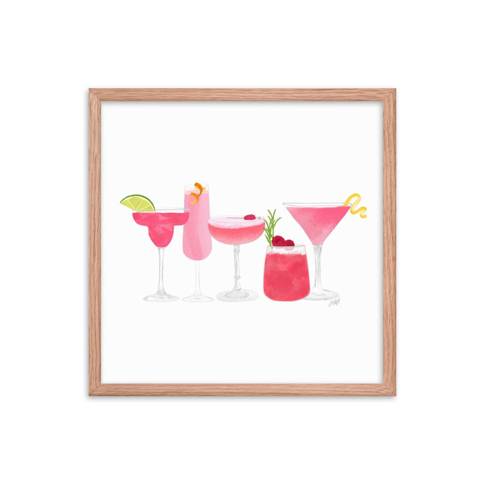 Pink Cocktails - Framed Matte Print