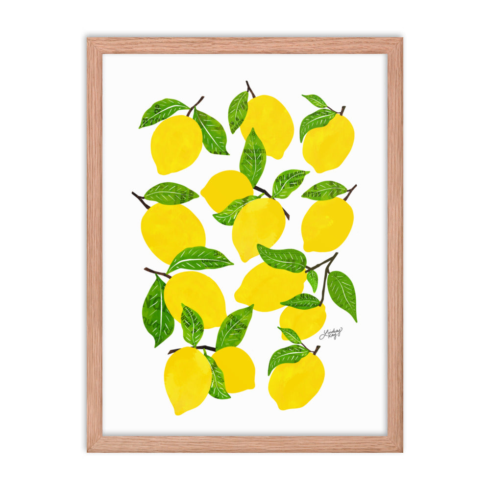 Illustration de citrons - Impression mate encadrée