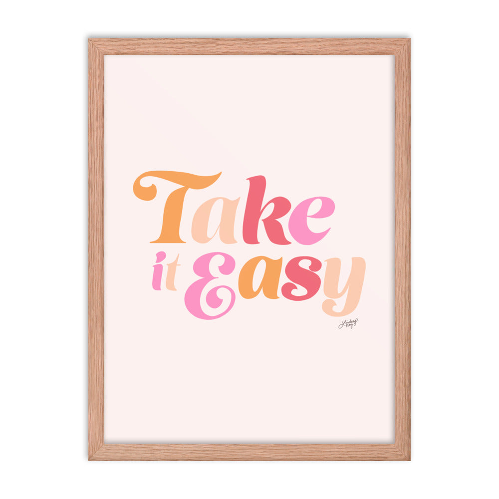 Take it Easy (Pink Palette) - Framed Matte Print - Lindsey Kay Collective