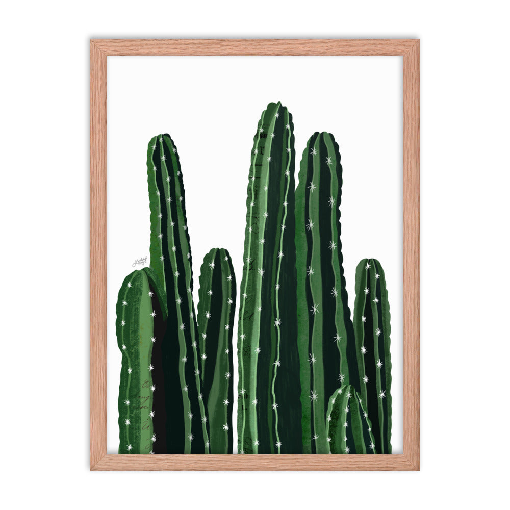 Cacti Collage Illustration - Framed Matte Art Print