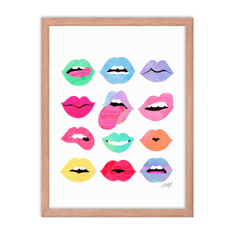Rainbow Lips of Love - Framed Matte Print - Lindsey Kay Collective