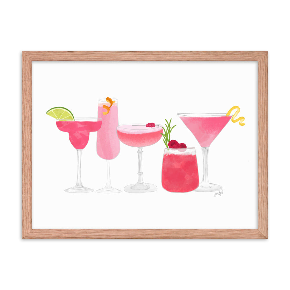 Pink Cocktails - Framed Matte Print