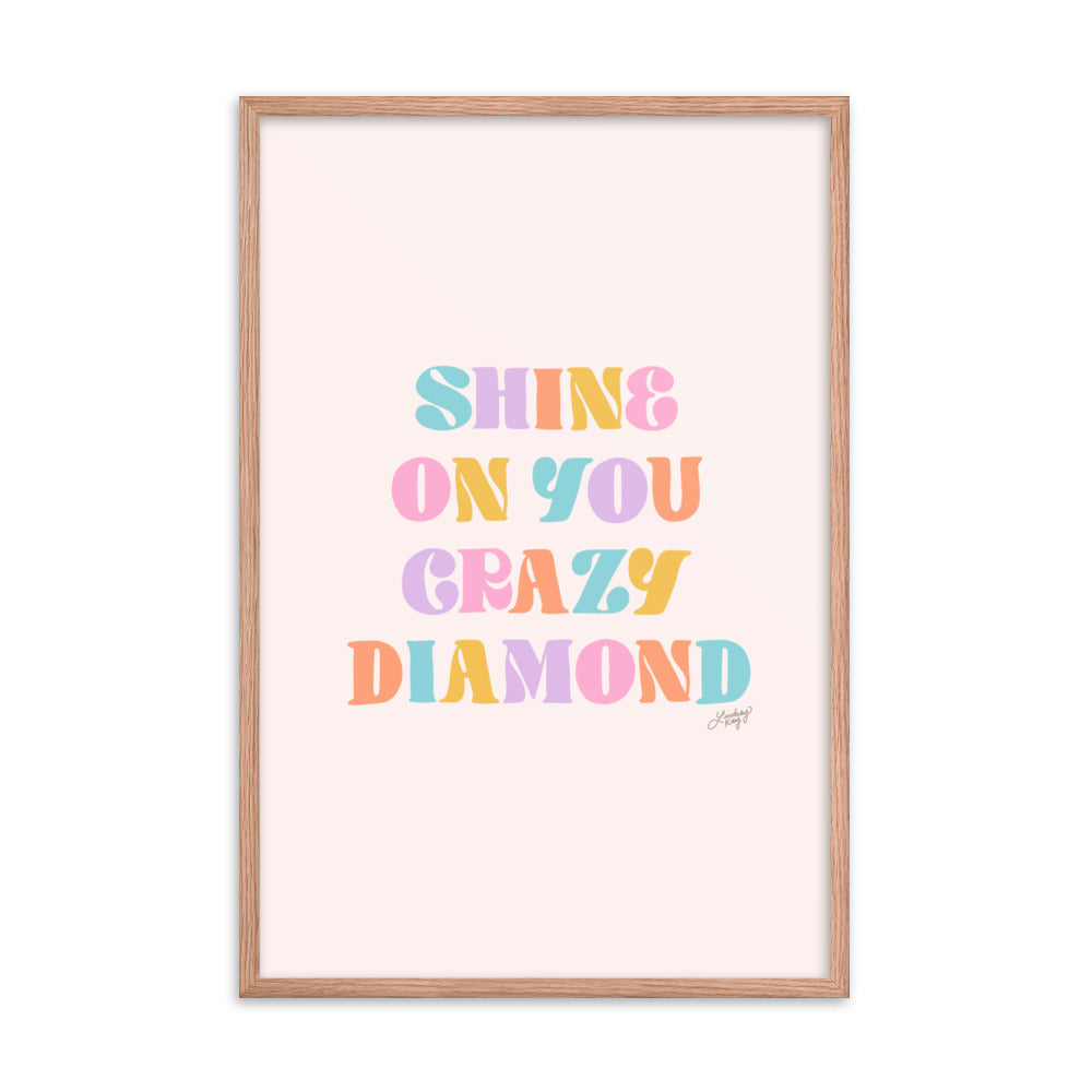 Shine On You Crazy Diamond (Palette Pastel) - Impression mate encadrée