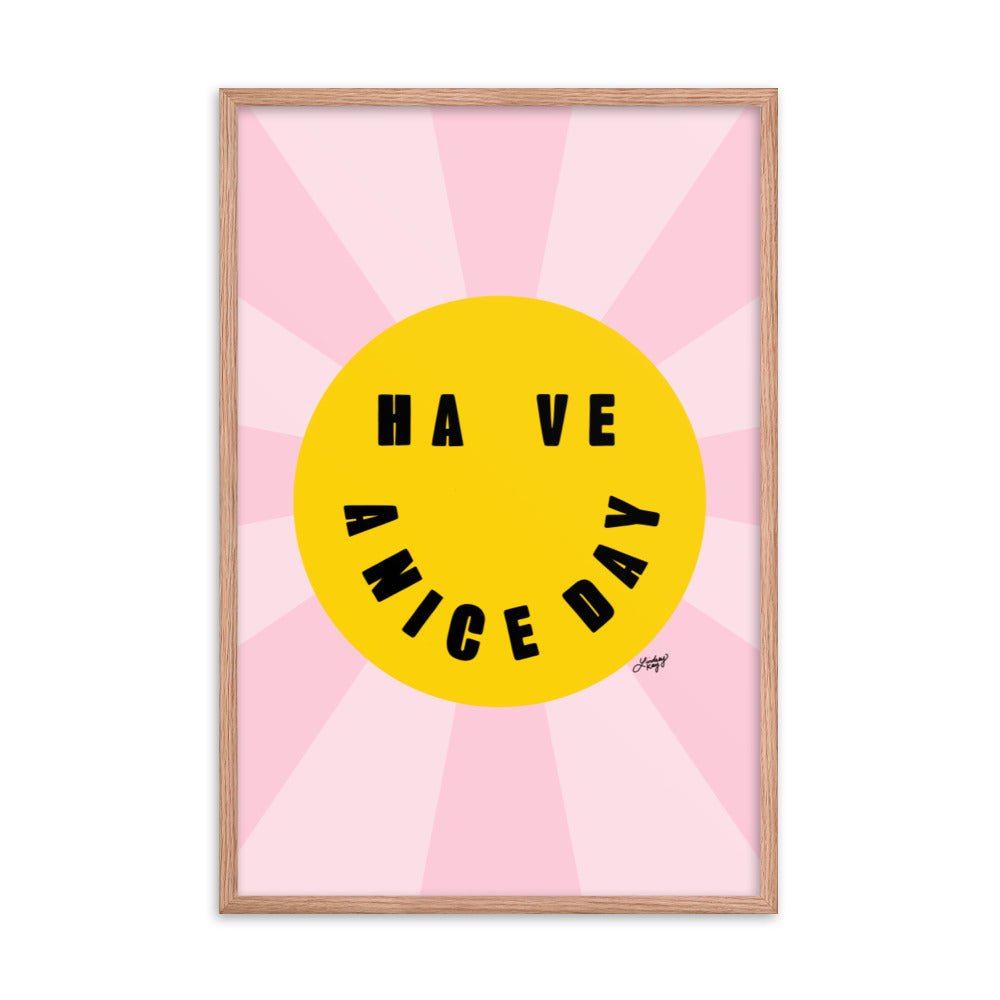 Bonne journée - Smiley Face - Impression mate encadrée