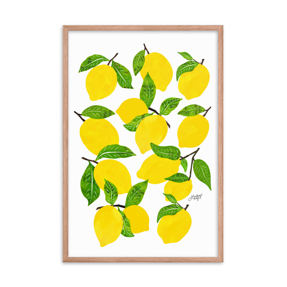 Illustration de citrons - Impression mate encadrée