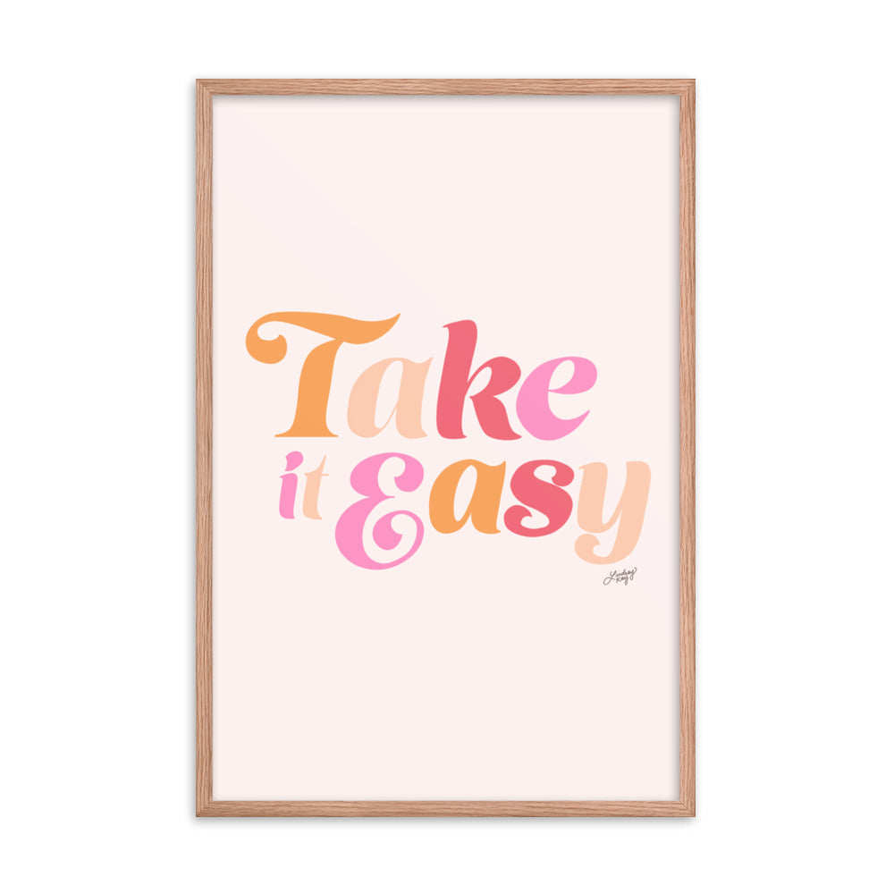 Take it Easy (Pink Palette) - Framed Matte Print - Lindsey Kay Collective
