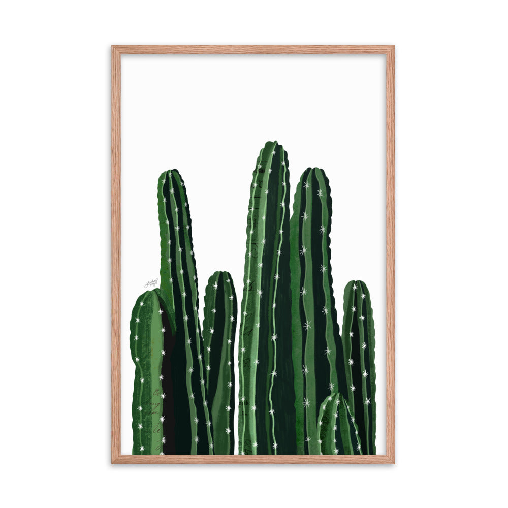 Cacti Collage Illustration - Framed Matte Art Print
