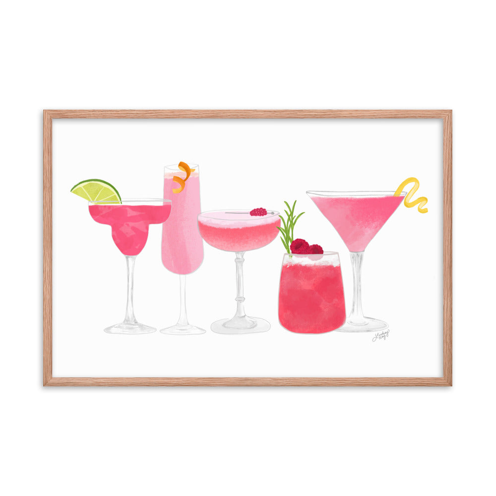 Pink Cocktails - Framed Matte Print