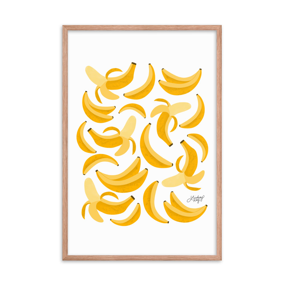 Bananas Illustration - Framed Matte Print