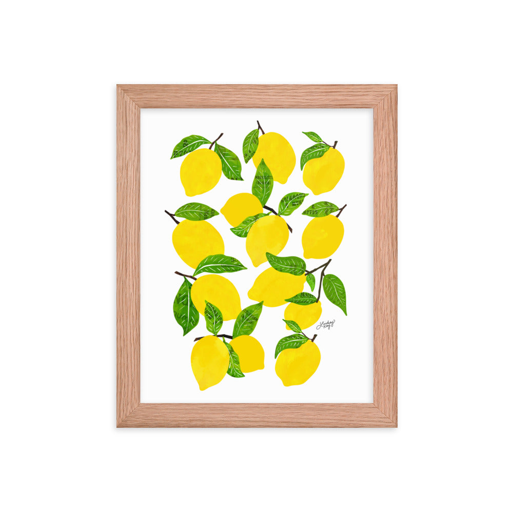Illustration de citrons - Impression mate encadrée
