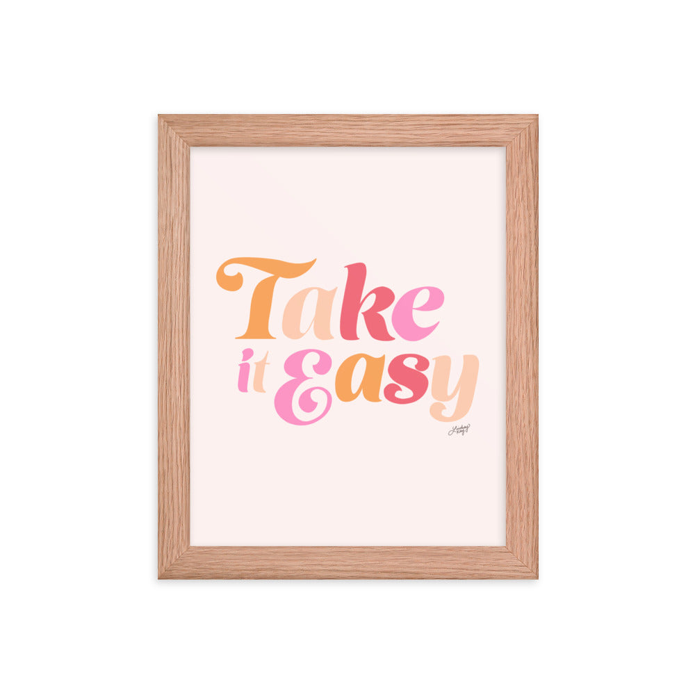 Take it Easy (Pink Palette) - Framed Matte Print