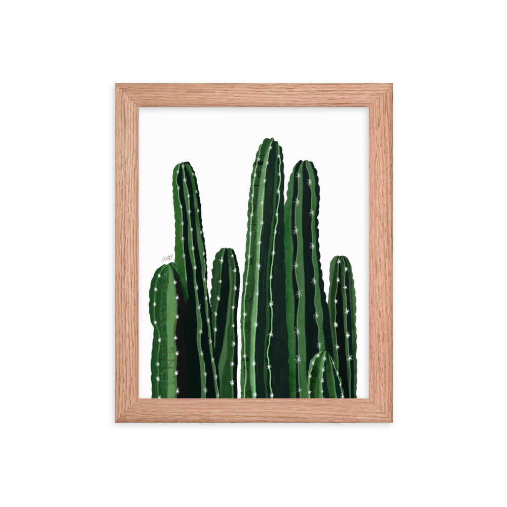 Cacti Collage Illustration - Framed Matte Art Print