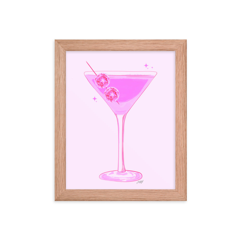 Illustration de boule disco Martini - Impression mate encadrée